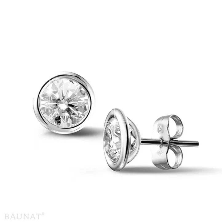 2.00 quilates pendientes diamantes satélite en platino 