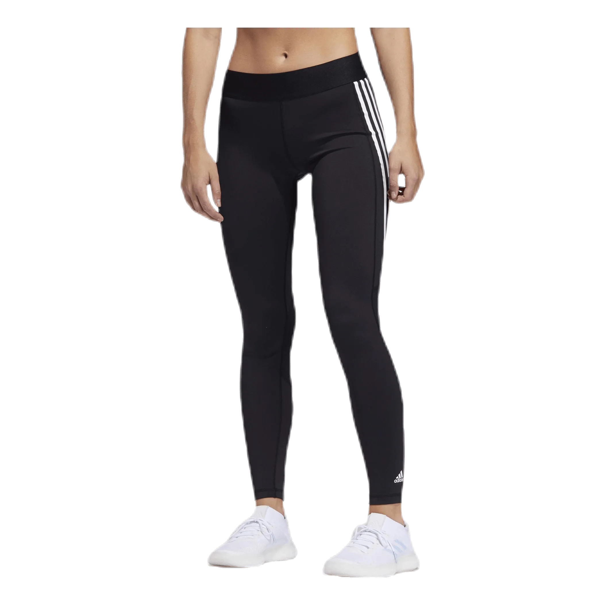 Adidas Alphaskin Sport 3 Stripe Long Tight Black / White