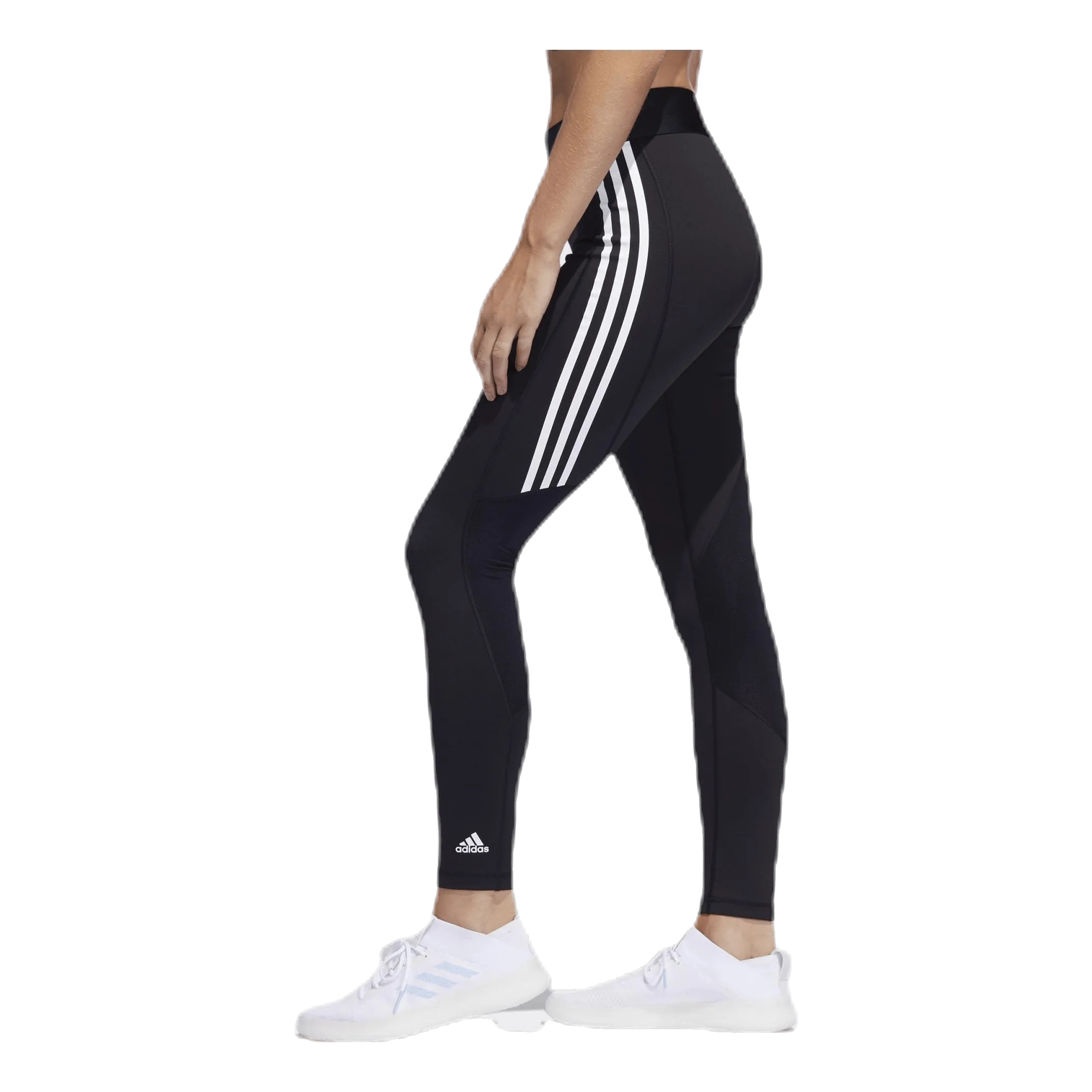 Adidas Alphaskin Sport 3 Stripe Long Tight Black / White