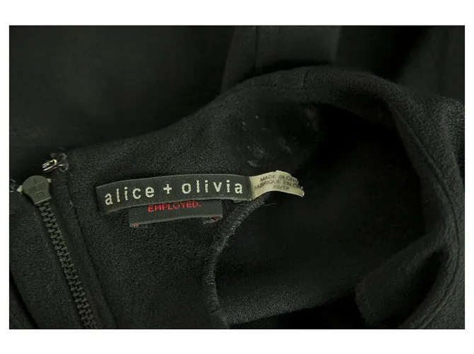 Alice + Olivia de viscosa negra con cremalleras laterales y traseras Top corto Talla XS Negro 
