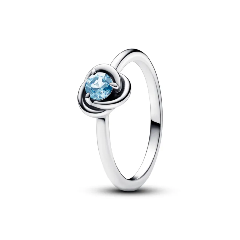 Anillo Pandora Círculo Eternity Azul Aguamarina 192993C03