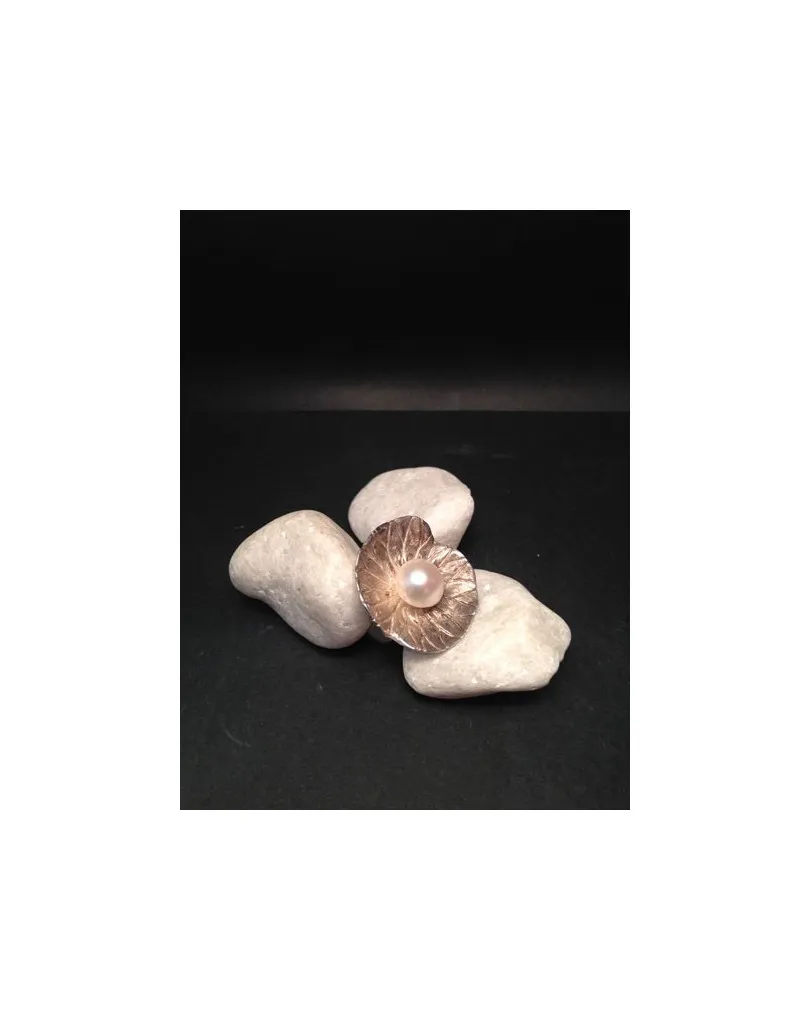 ANILLO PLATA HOJA PERLA