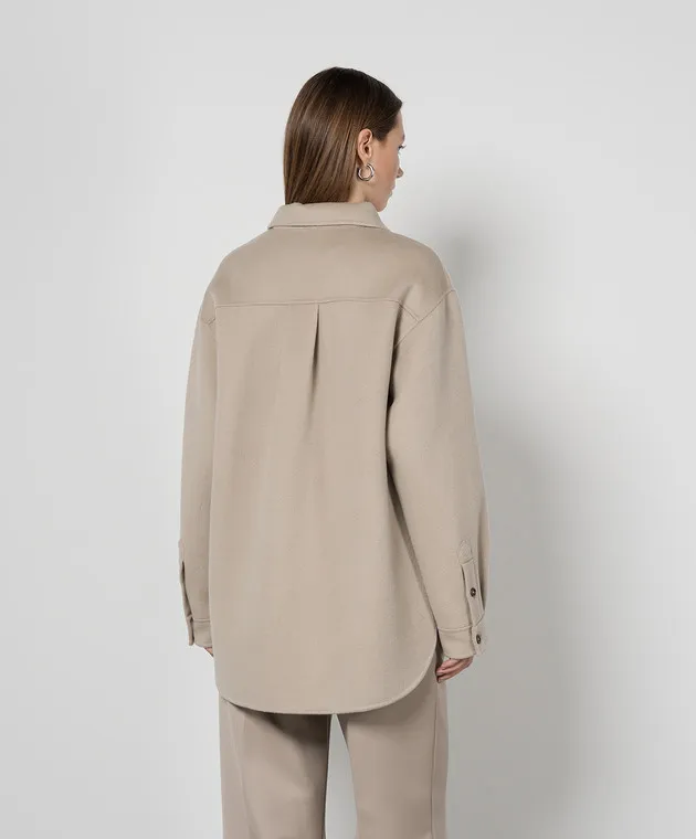 Anine Bing Beige SIMON shirt made of wool and cashmere