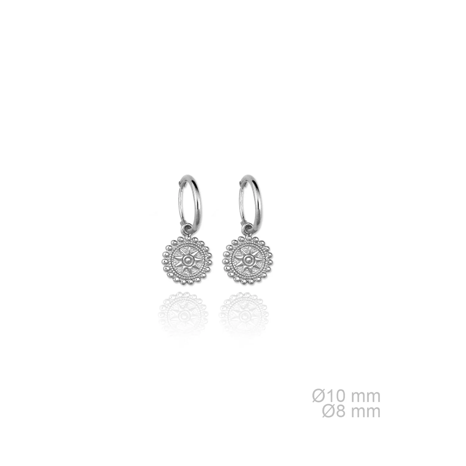 Aritos Mini Plata con moneda