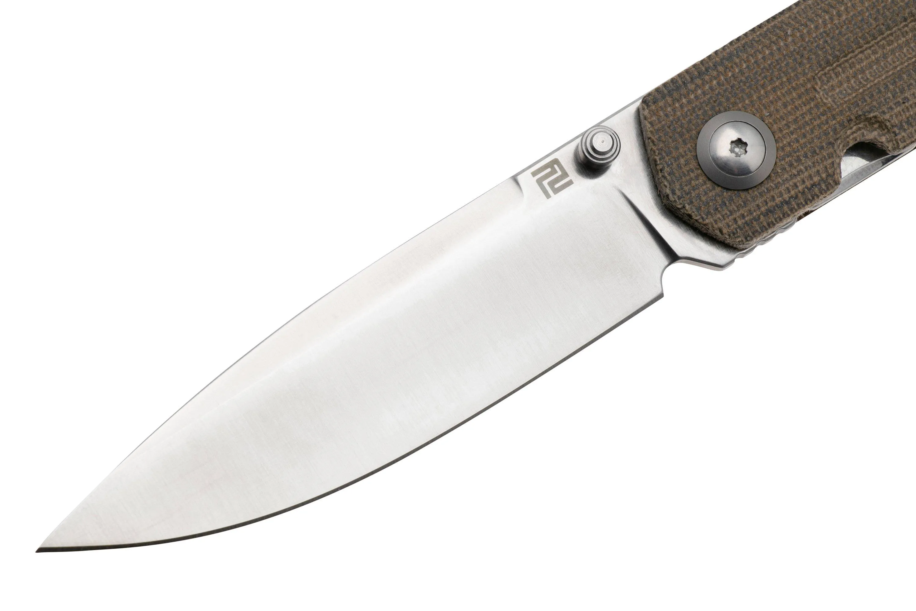 ARTISAN CUTLERY SIRIUS 1849PODG, SATIN S35VN, OD GREEN MICARTA NAVAJA, DISEñO DE RAY LACONICO