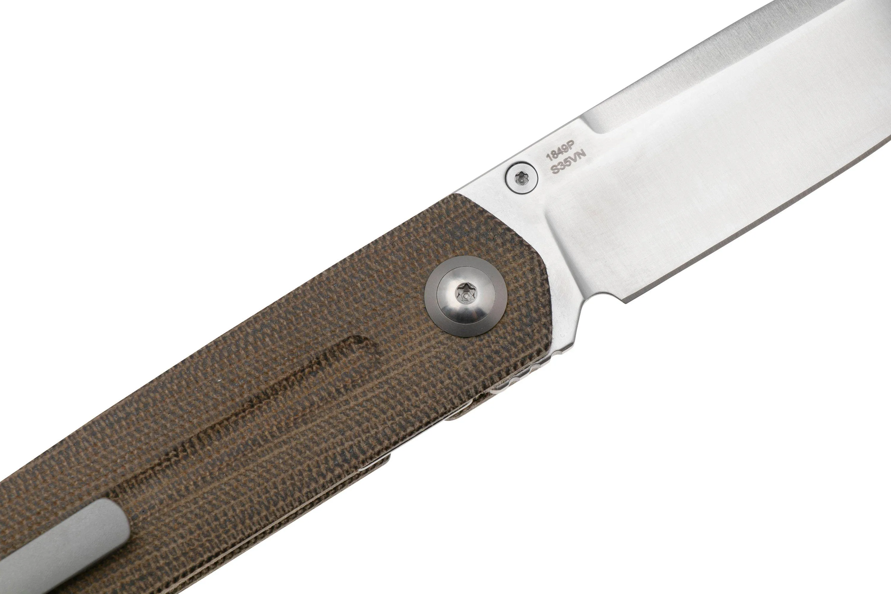 ARTISAN CUTLERY SIRIUS 1849PODG, SATIN S35VN, OD GREEN MICARTA NAVAJA, DISEñO DE RAY LACONICO