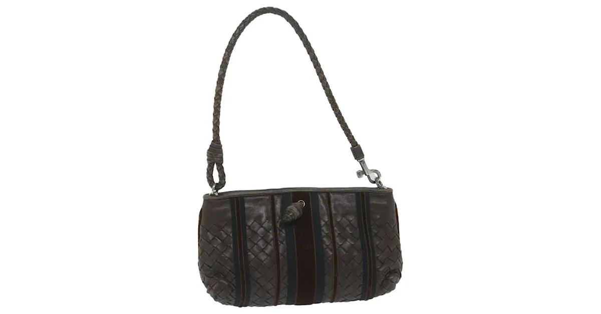 Autre Marque BOTTEGAVENETA INTRECCIATO Bandolera Cuero Marrón Auth 63793 Castaño 
