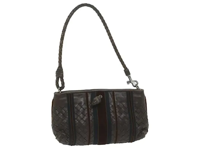 Autre Marque BOTTEGAVENETA INTRECCIATO Bandolera Cuero Marrón Auth 63793 Castaño 