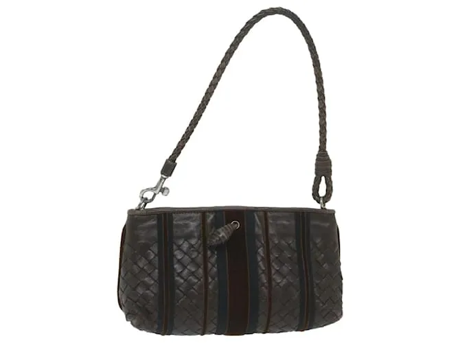 Autre Marque BOTTEGAVENETA INTRECCIATO Bandolera Cuero Marrón Auth 63793 Castaño 