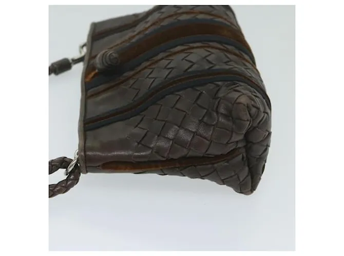 Autre Marque BOTTEGAVENETA INTRECCIATO Bandolera Cuero Marrón Auth 63793 Castaño 