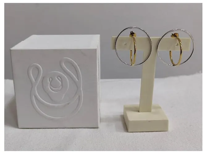 Autre Marque Pendientes Plata Dorado 