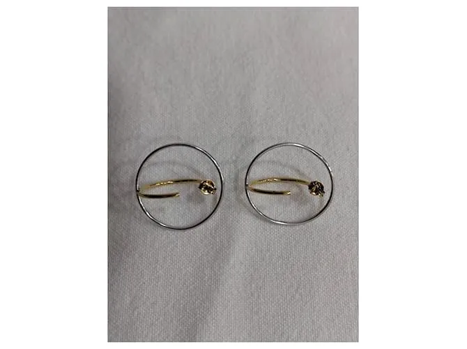 Autre Marque Pendientes Plata Dorado 