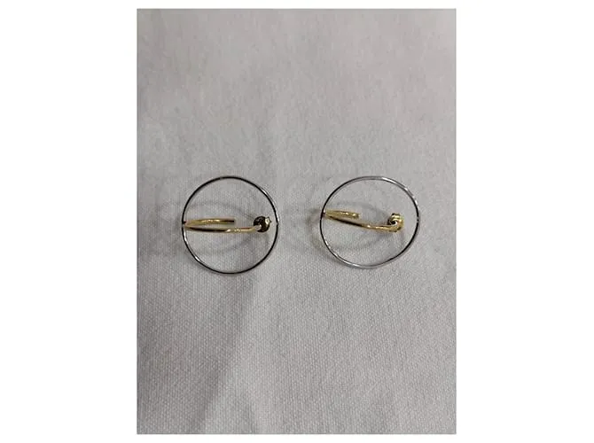 Autre Marque Pendientes Plata Dorado 