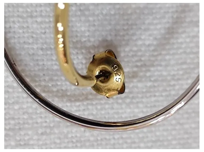 Autre Marque Pendientes Plata Dorado 