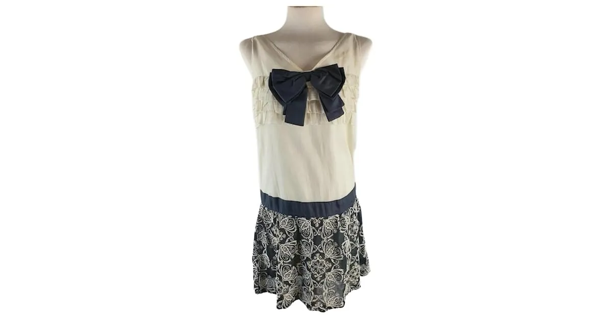 Autre Marque Vestido Beige con Lazo 