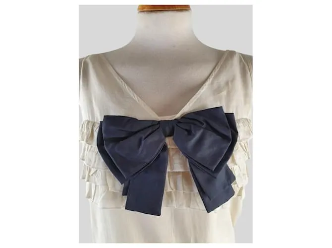 Autre Marque Vestido Beige con Lazo 