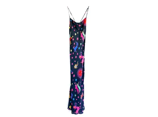 Autre Marque Vestido Rhode Jemima con estampado de neón del zodíaco Negro 
