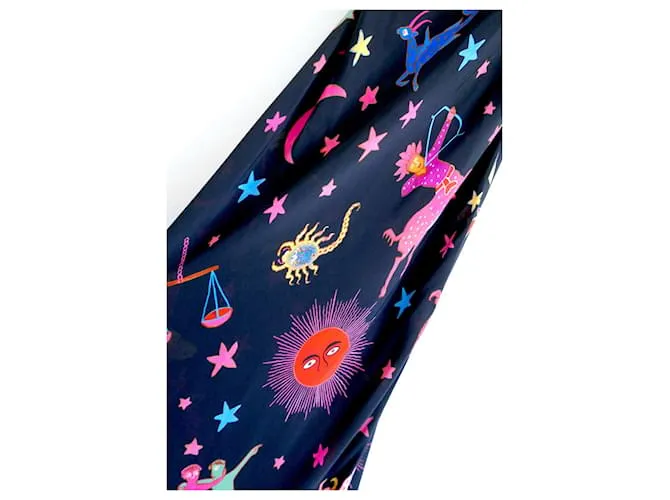 Autre Marque Vestido Rhode Jemima con estampado de neón del zodíaco Negro 