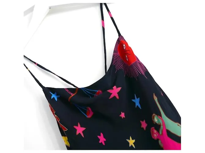 Autre Marque Vestido Rhode Jemima con estampado de neón del zodíaco Negro 