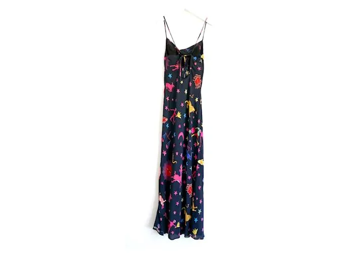 Autre Marque Vestido Rhode Jemima con estampado de neón del zodíaco Negro 