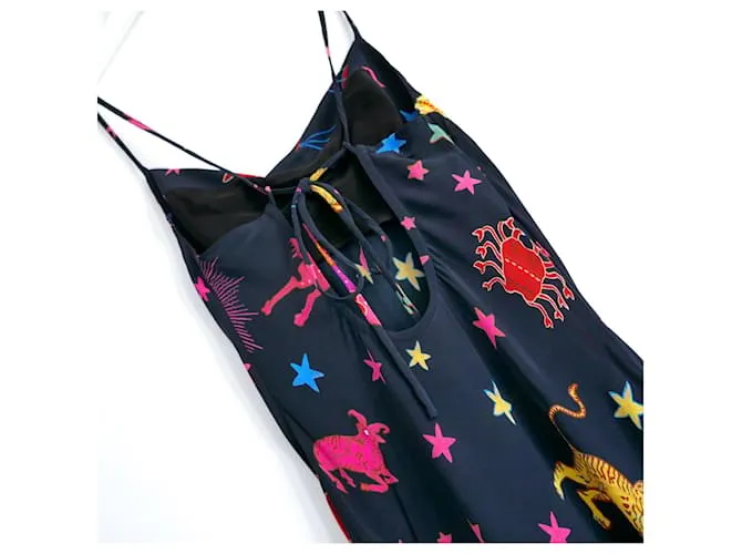 Autre Marque Vestido Rhode Jemima con estampado de neón del zodíaco Negro 