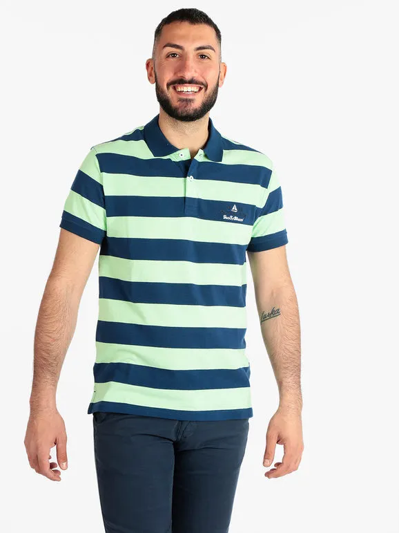Baci & Abbracci Polo de rayas de manga corta para hombre