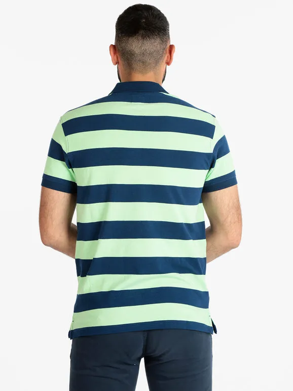 Baci & Abbracci Polo de rayas de manga corta para hombre