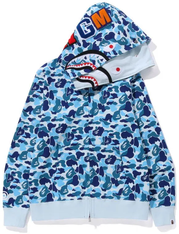 BAPE Bape ABC Camo Double Shark Full Zip Hoodie Blue