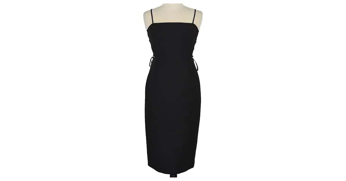 Bcbg Max Azria Vestido midi con hombros descubiertos negro 