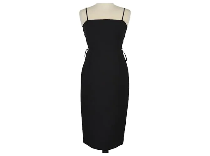 Bcbg Max Azria Vestido midi con hombros descubiertos negro 