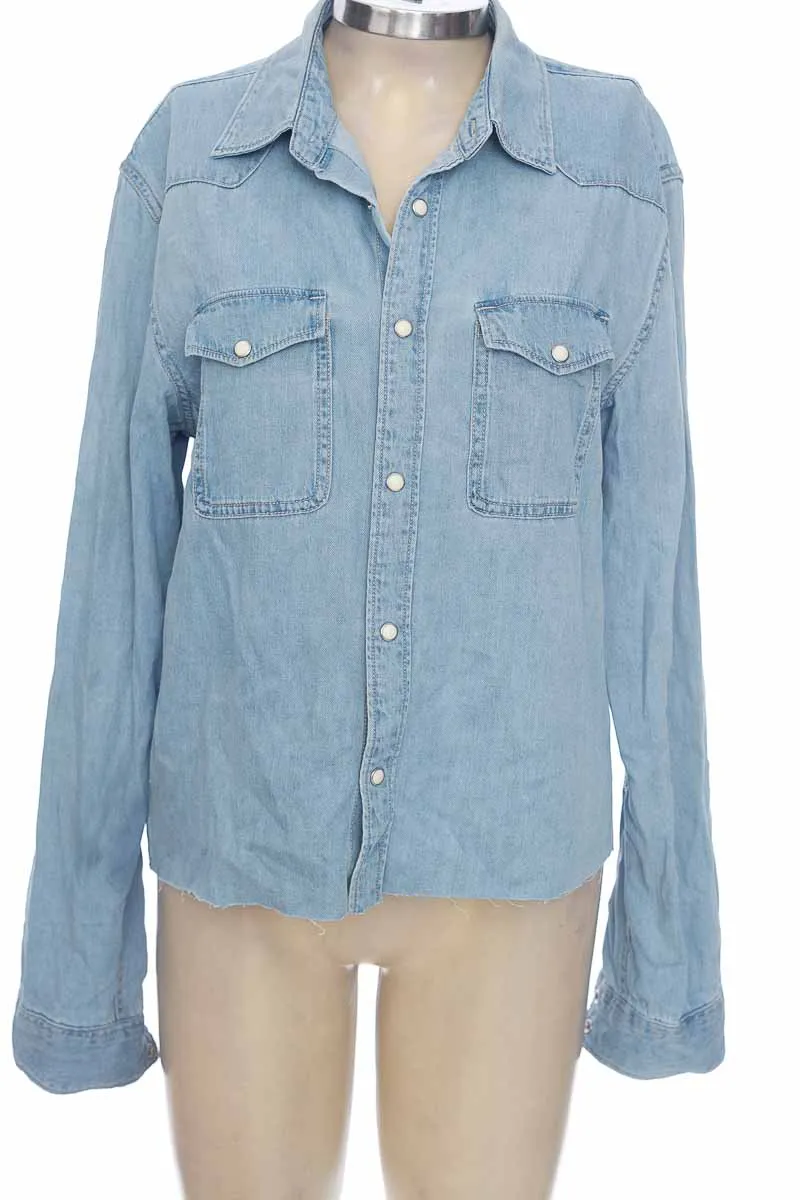 BLUSA COLOR AZUL  ZARA