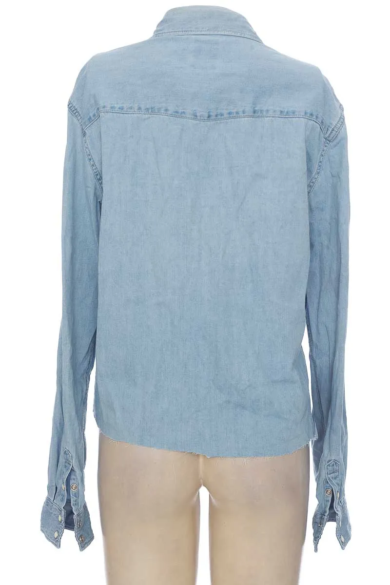 BLUSA COLOR AZUL  ZARA