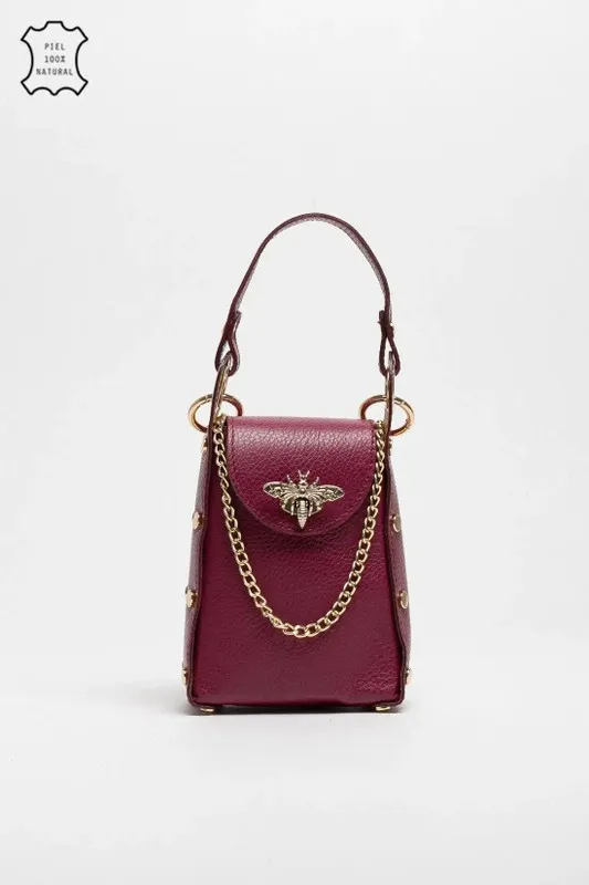 Bolso De Bandolera Y Mano Abeja Burdeos