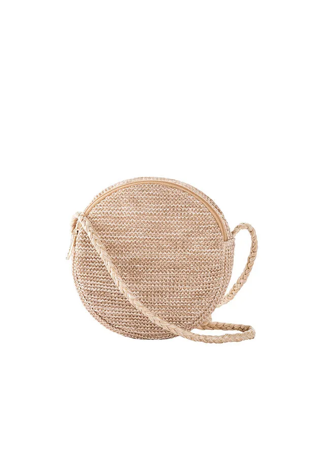 Bolso de estilo bandolera de paja Natural