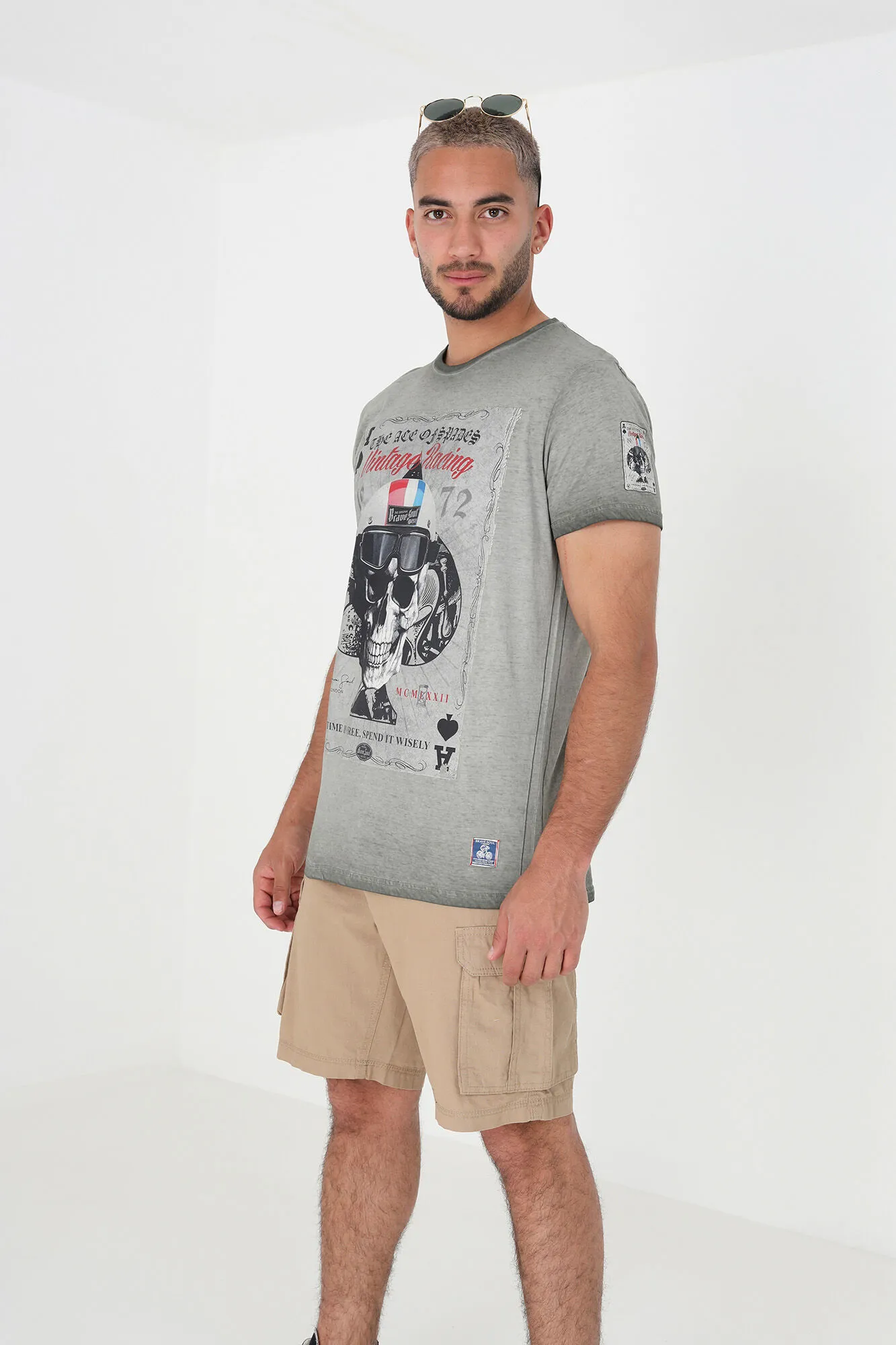 Brave Soul Camiseta calavera manga corta