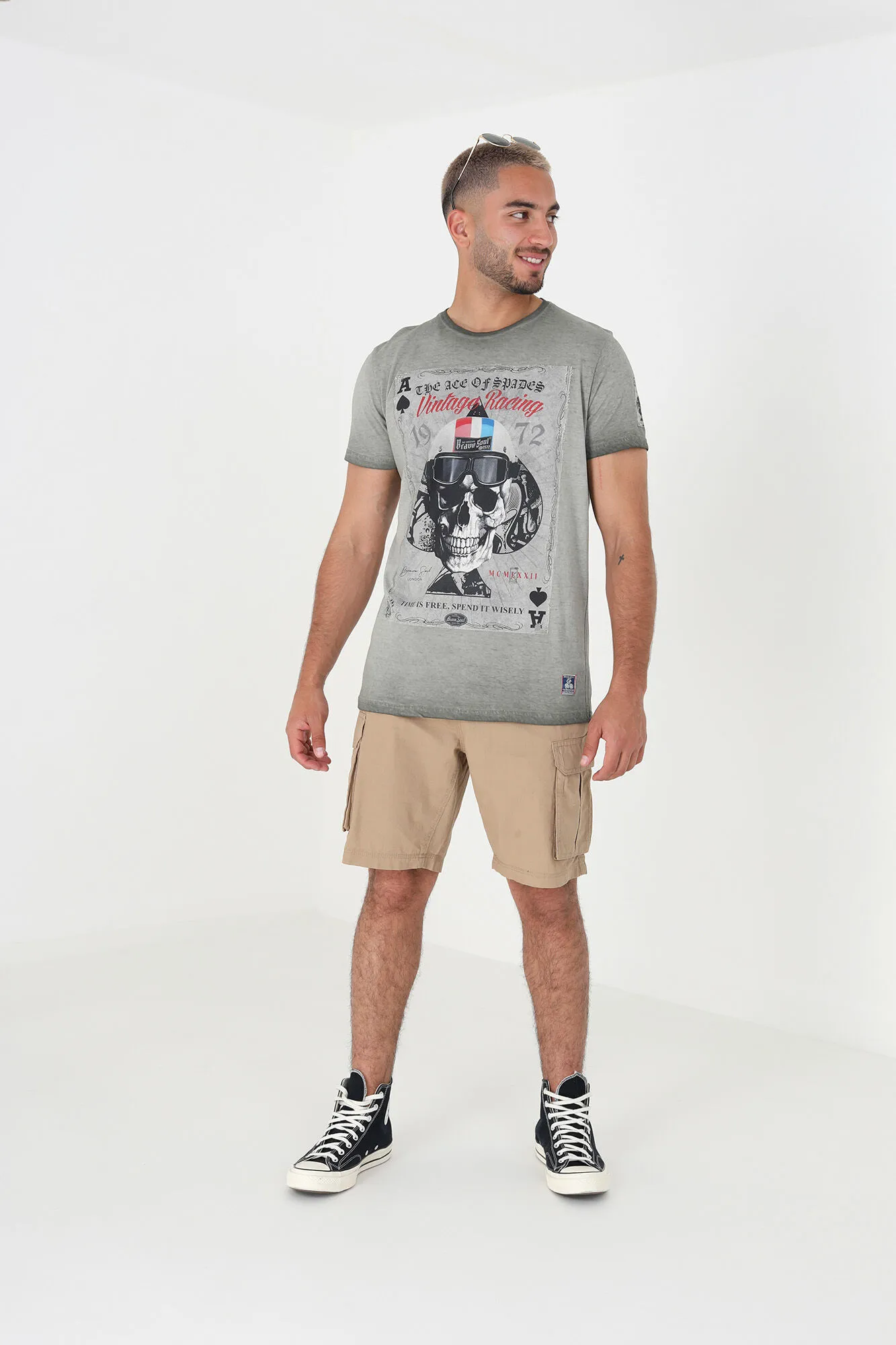 Brave Soul Camiseta calavera manga corta