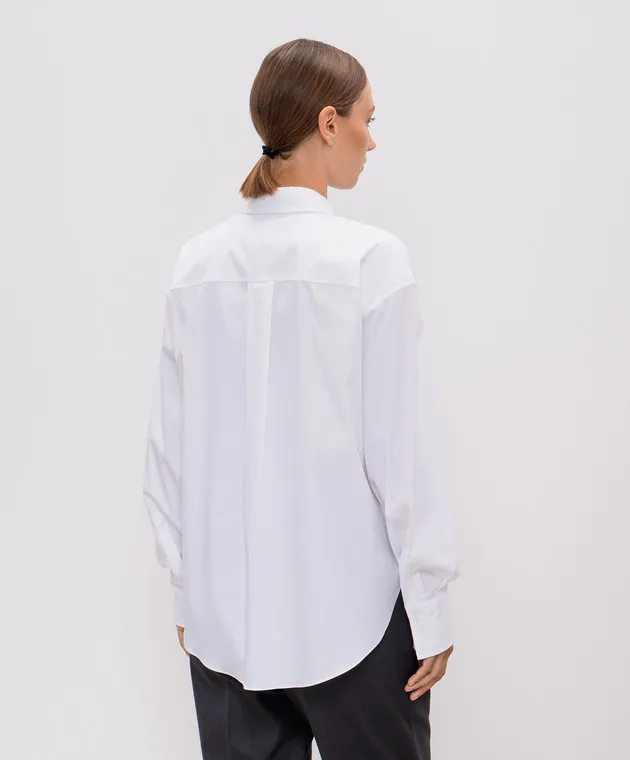 Brunello Cucinelli White shirt with monil chain