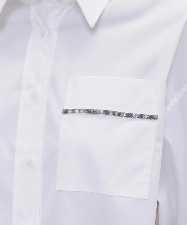 Brunello Cucinelli White shirt with monil chain