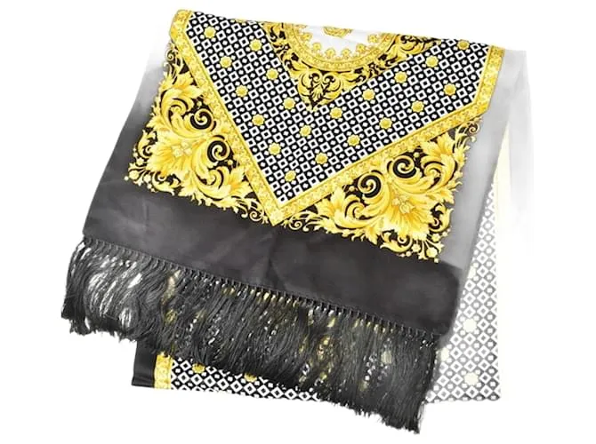 Bufanda reversible Versace Negro Dorado 