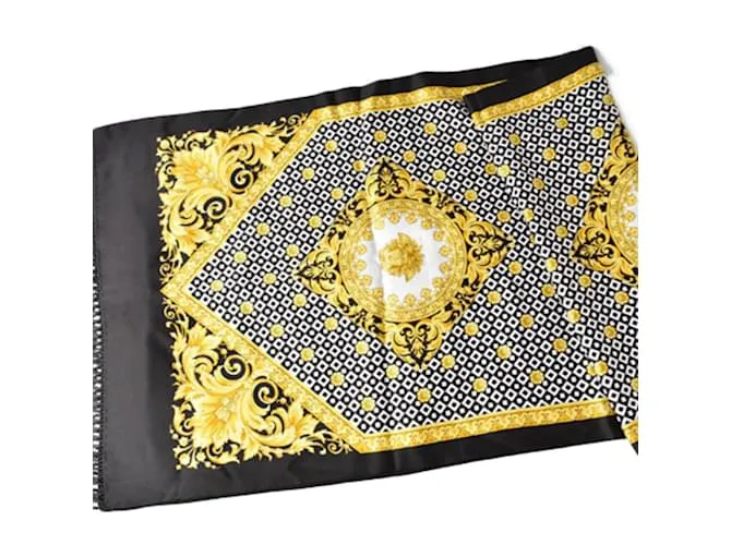 Bufanda reversible Versace Negro Dorado 