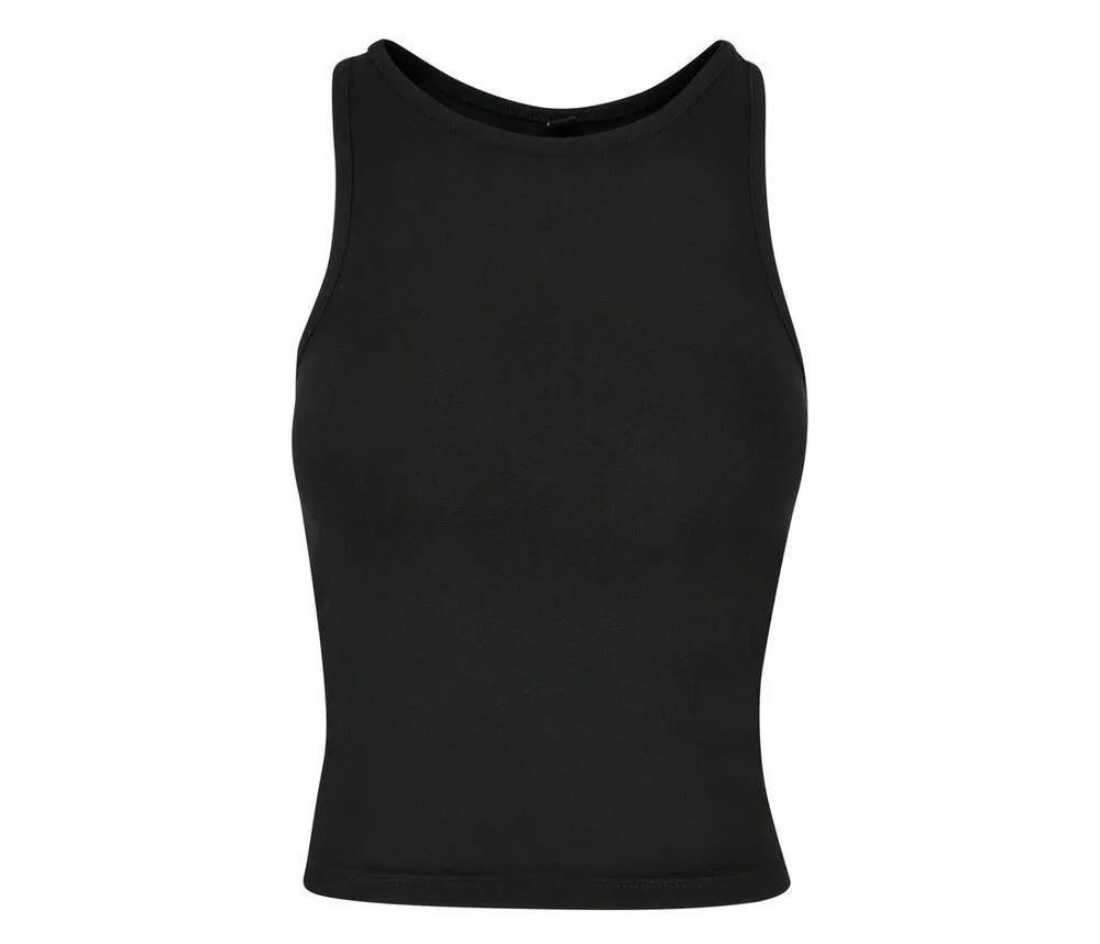 BUILD YOUR BRAND BY208  LADIES RACER BACK TOP  BLACK
