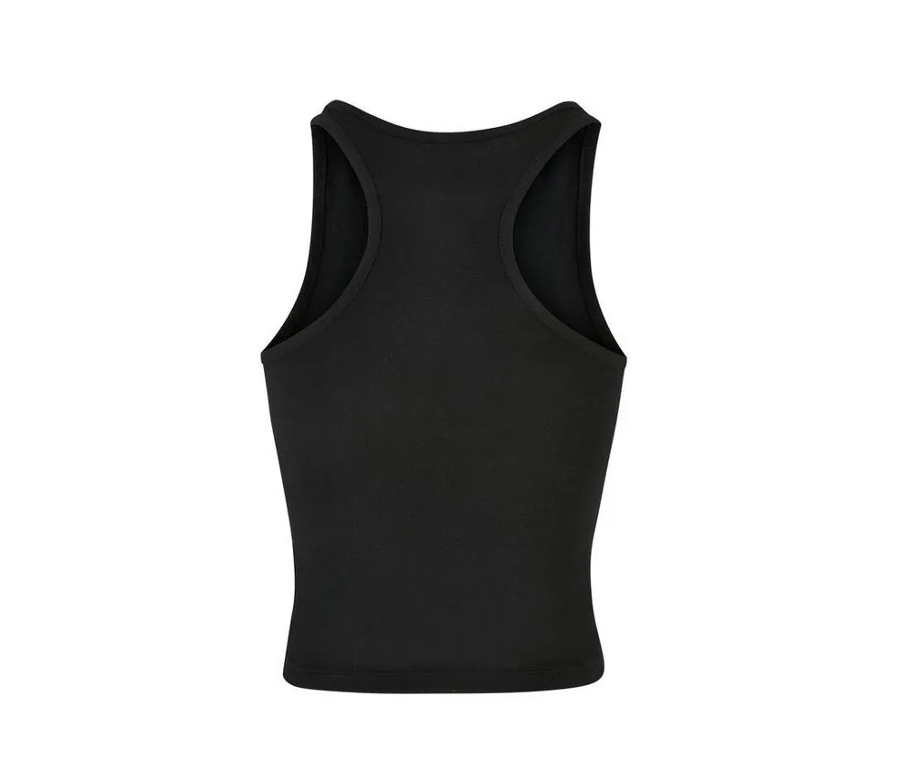 BUILD YOUR BRAND BY208  LADIES RACER BACK TOP  BLACK