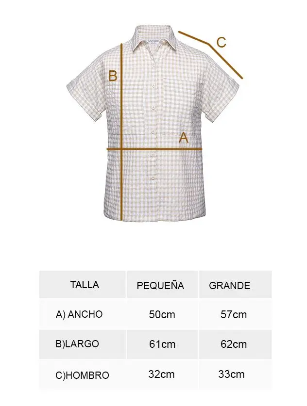 Camisa blanca de manga corta ecológica