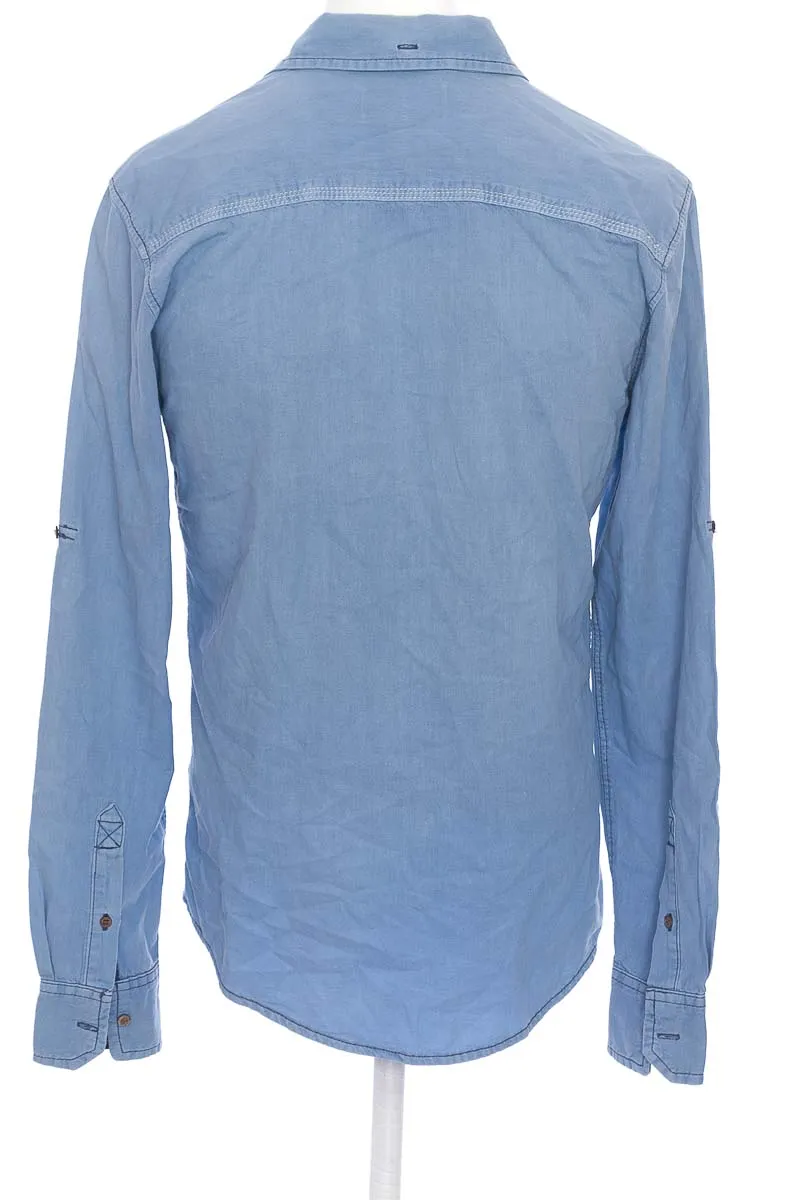 CAMISA COLOR AZUL  PULL &AMP; BEAR
