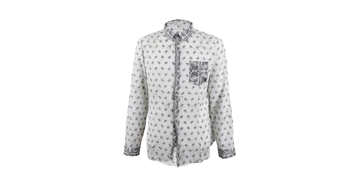 Camisa con estampado de cachemira de Pierre Balmain Blanco 