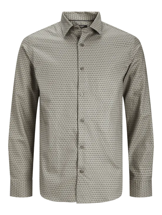 CAMISA CON ESTAMPADO MARRóN  JPRBLAARTHUR