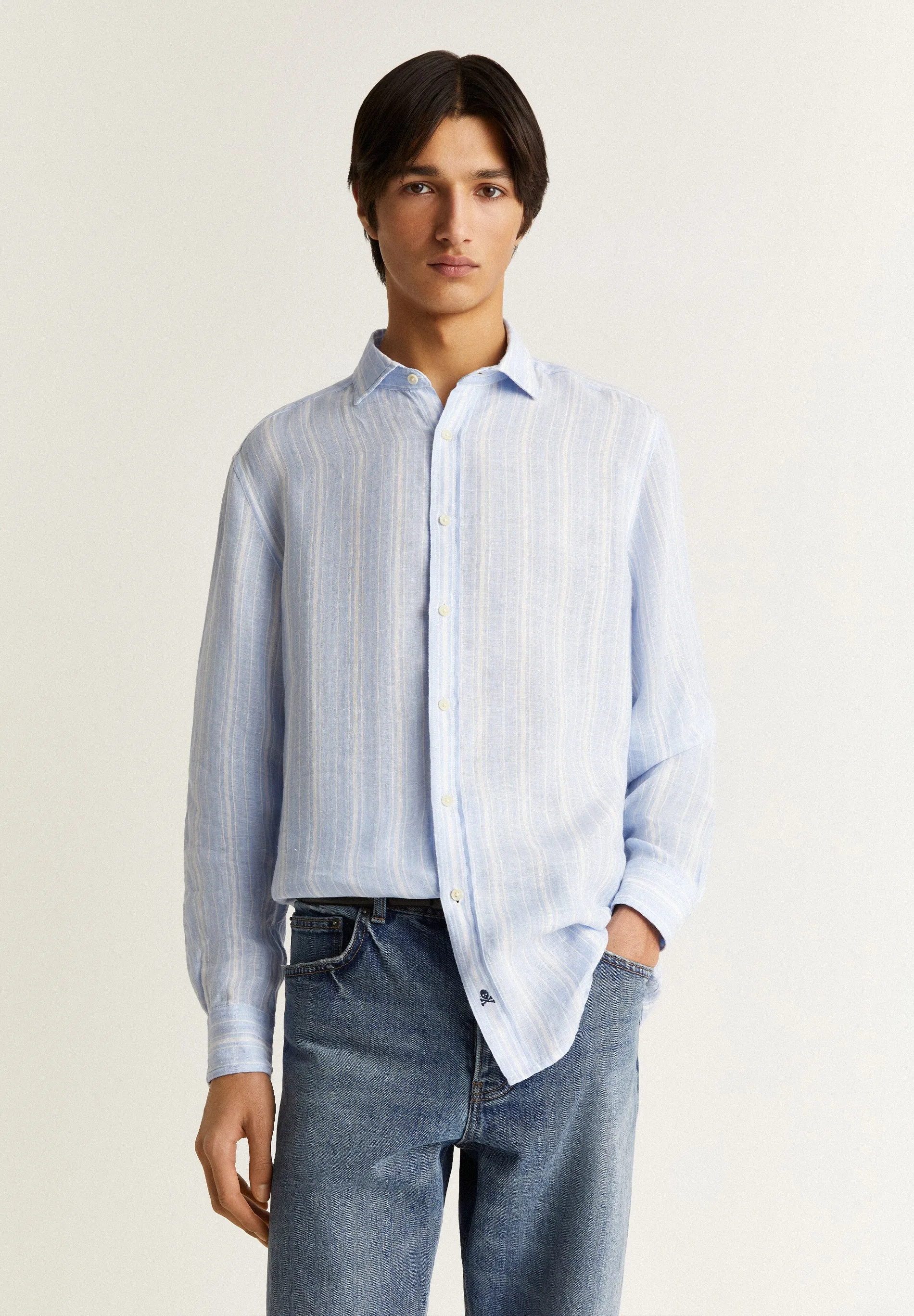 CAMISA PREMIUM LINO RAYAS SLIM