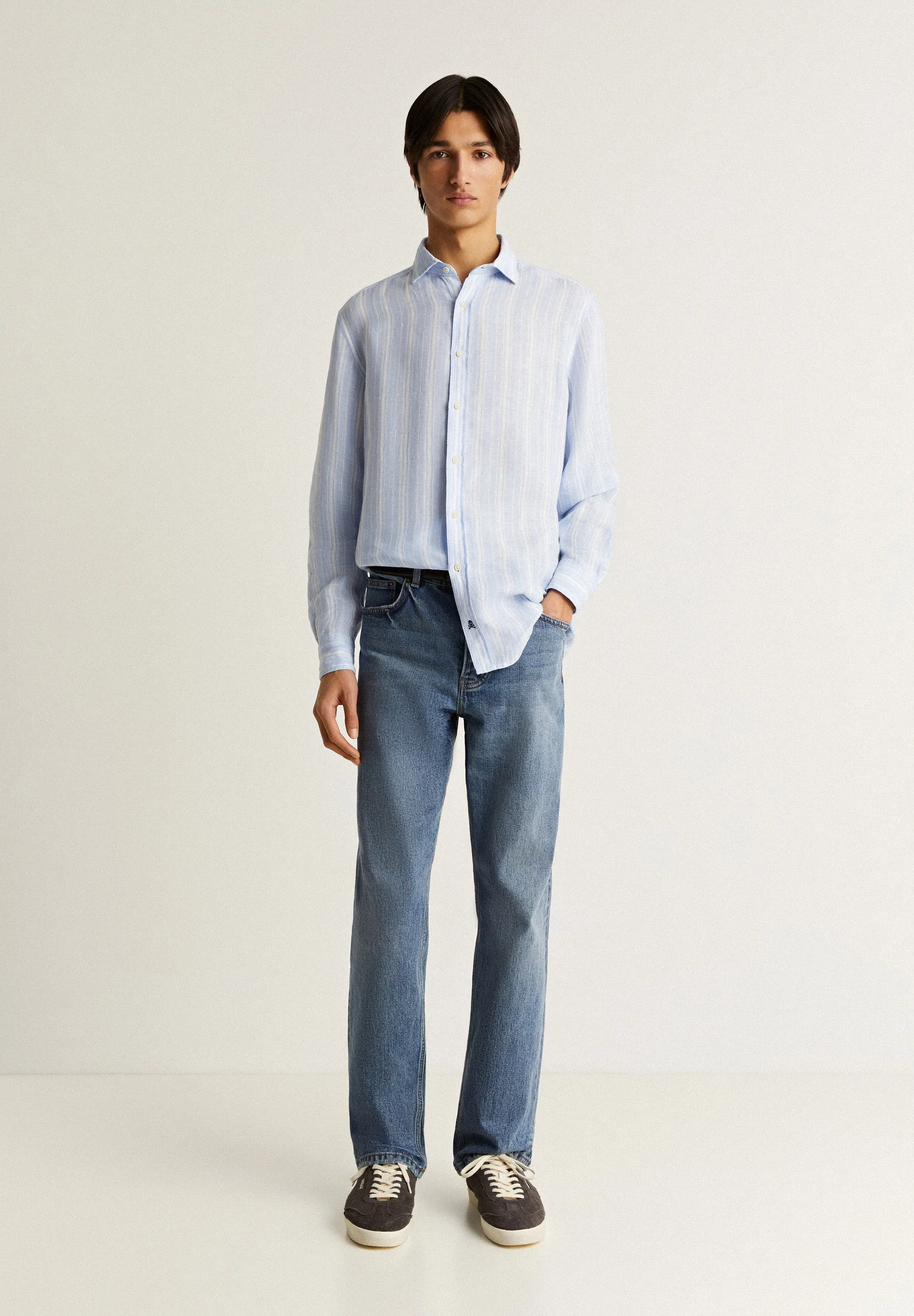 CAMISA PREMIUM LINO RAYAS SLIM