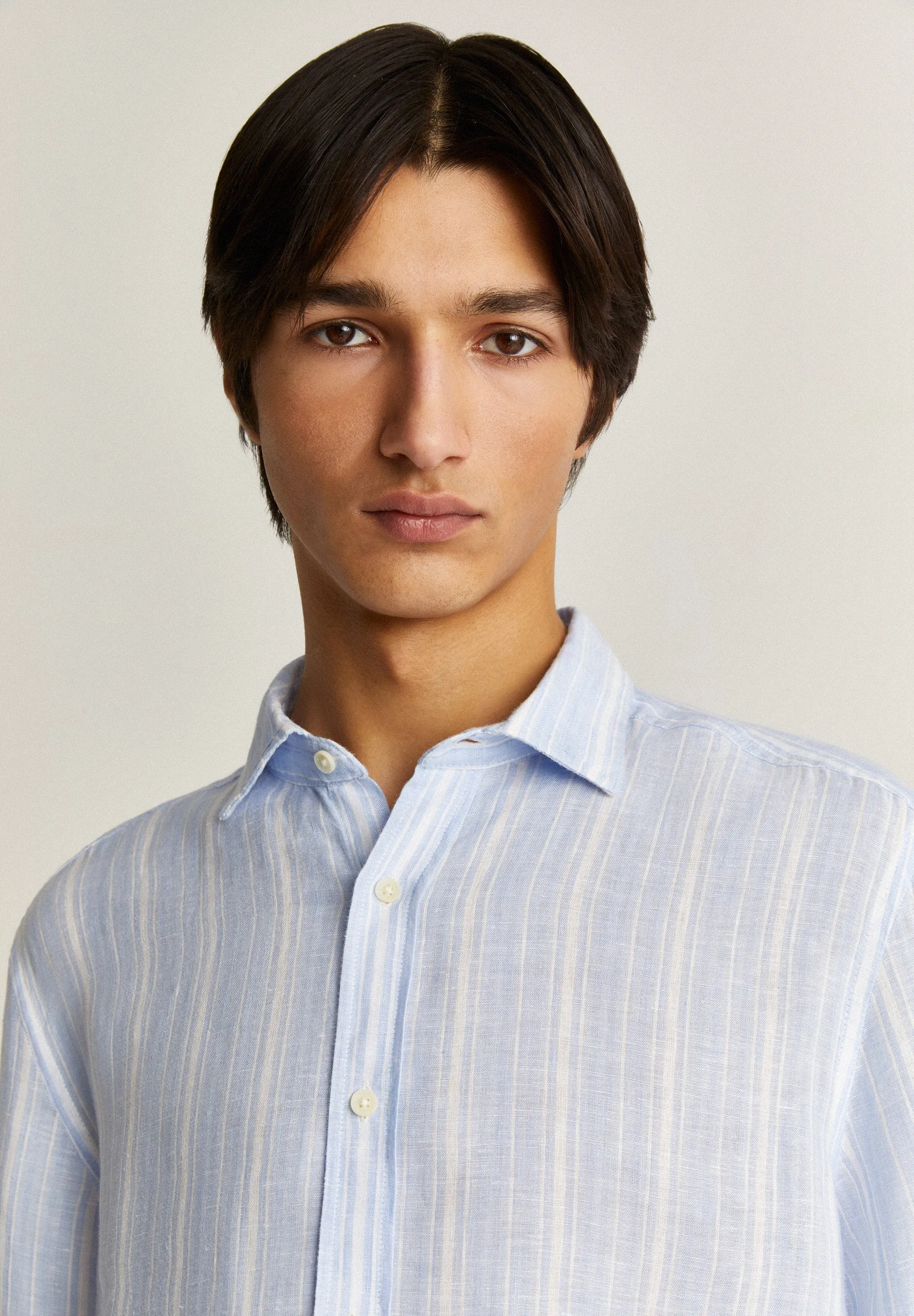 CAMISA PREMIUM LINO RAYAS SLIM