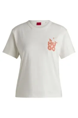 Camiseta de algodón con estampado gráfico de la temporada